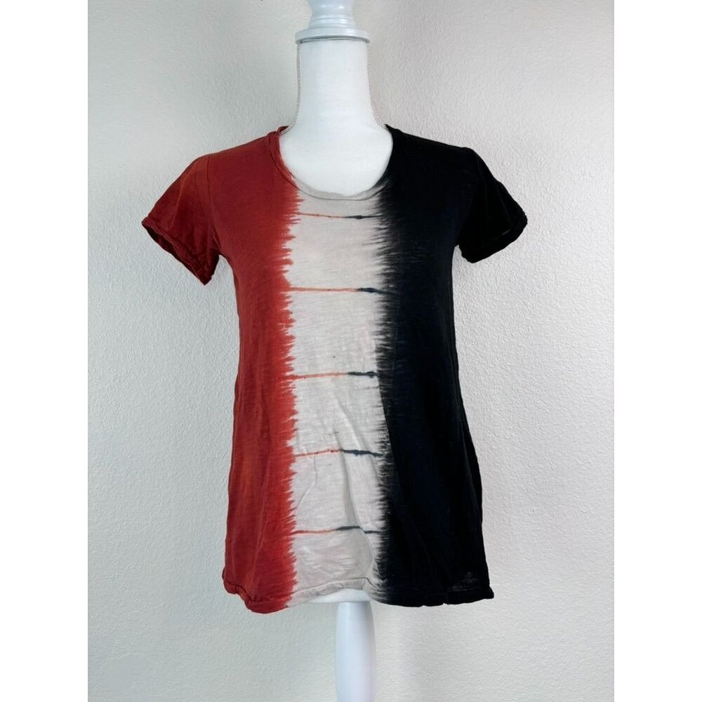 Gilda Midani‎ women's small short sleeve tie dye orange grey casual t-shirt